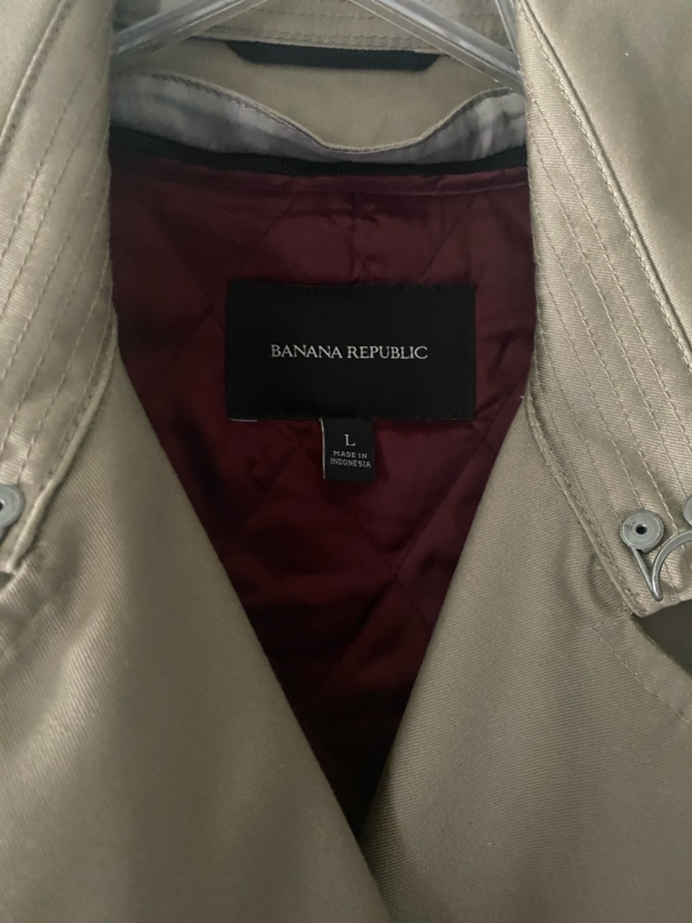 Banana Republic Khaki Trench Coat with Belt and removable liner - Picture 3 of 4